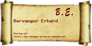 Bervanger Erhard névjegykártya